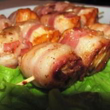 Рецепт Шашлычки из семги с беконом