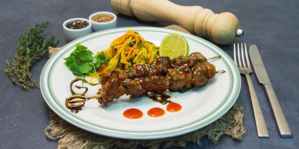Рецепт шашлычки терияки из свинины с овощами по-корейски