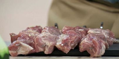 шашлычки терияки из свинины с овощами по-корейски