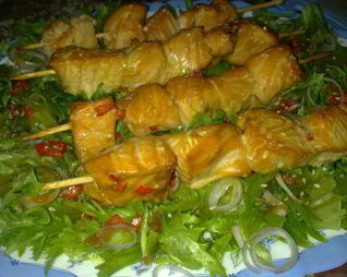 Шашлычок из лосося в меду