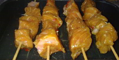 шашлычок из лосося в меду