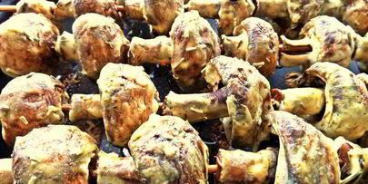 шашлык грибы в сметане