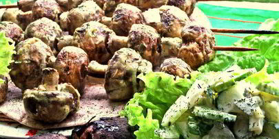 шашлык грибы в сметане