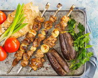 Шашлык из баранины с баклажанами