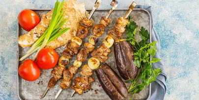 шашлык из баранины с баклажанами
