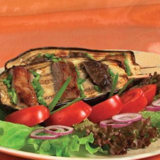 Шашлык из баранины в баклажанах