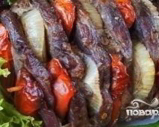 Шашлык из говядины в духовке