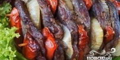 шашлык из говядины в духовке