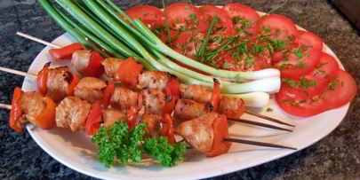 шашлык из индейки в кефирном маринаде