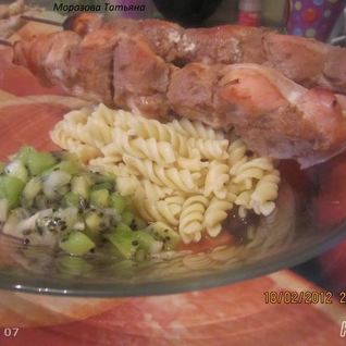 Шашлык из куриных грудок с соусом из киви и меда