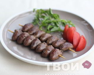 Шашлык из куриных сердечек