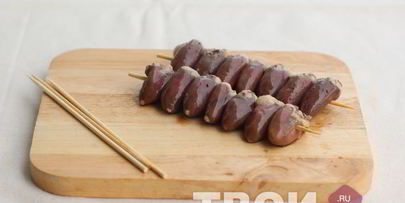 шашлык из куриных сердечек