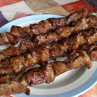 Шашлык из свежей говяжьей печени