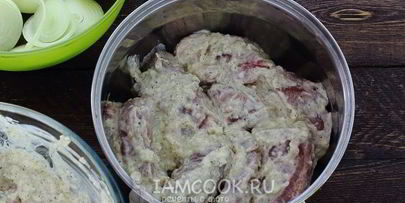 шашлык из свинины в майонезе