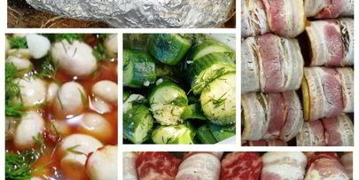 шашлык из свиной вырезки с 4 закусками