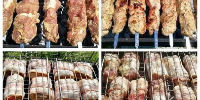 шашлык из свиной вырезки с 4 закусками