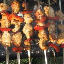 Рецепт Шашлык из цыпленка в горчичном маринаде с болгарским перцем