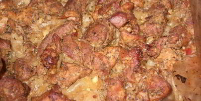 шашлык на луковой подушке в духовке