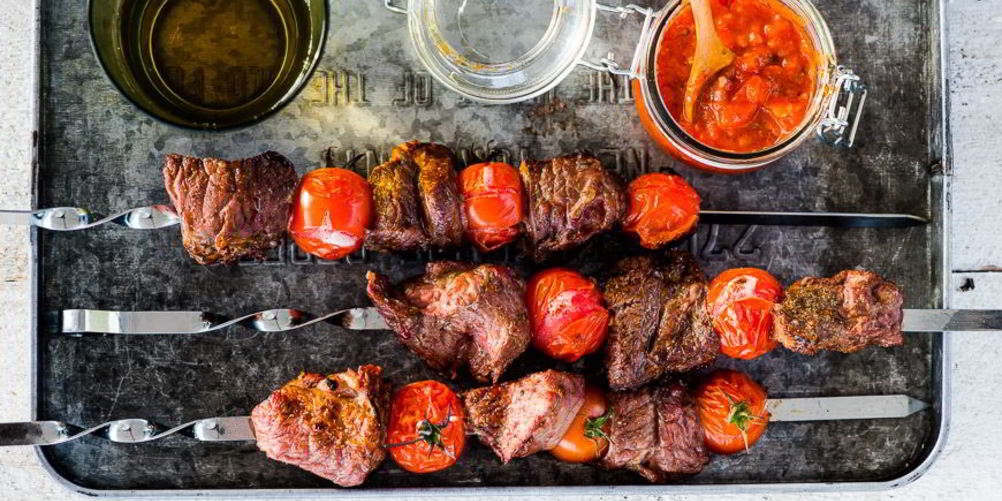 Рецепт шашлыки из говядины с помидорами черри