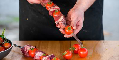 шашлыки из говядины с помидорами черри