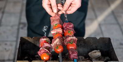 шашлыки из говядины с помидорами черри