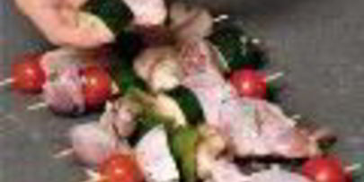 шашлыки из курицы с овощами