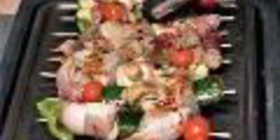 шашлыки из курицы с овощами