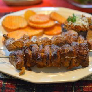 Свиной шашлык с чили маринадом и горчицей