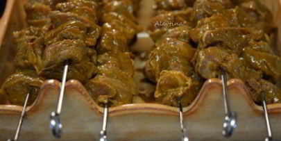 свиной шашлык с чили маринадом и горчицей