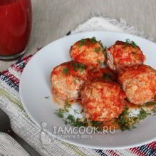 Рецепт Тефтелей с рисом в томатном соусе