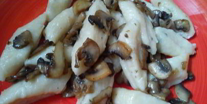 ленивые вареники с грибами