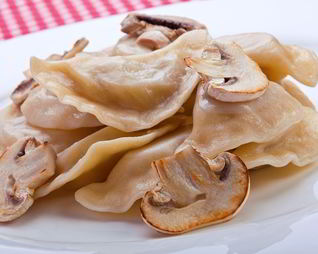 Постные вареники с грибами