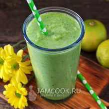 Рецепт Коктейль из сельдерея, огурца, яблока и лайма