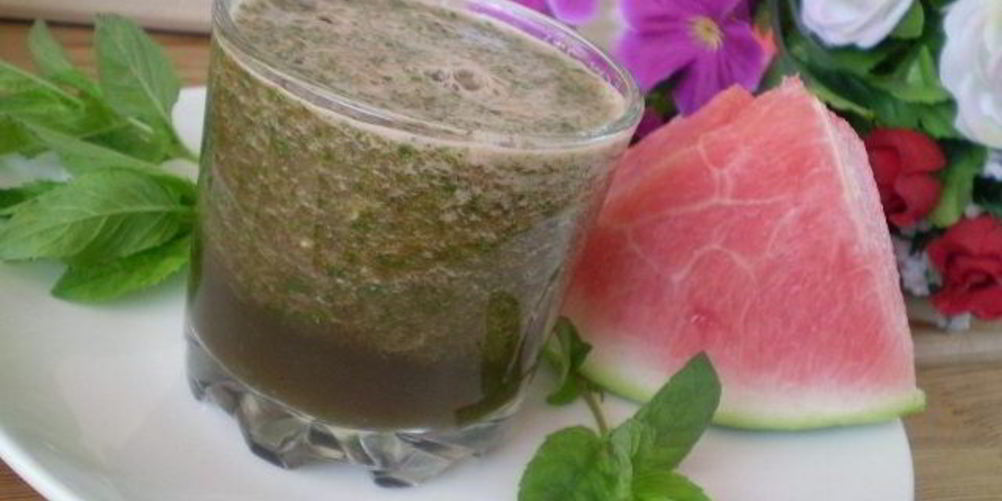 Рецепт зеленый коктейль с арбузом