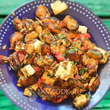 Рецепт Горячий салат с мидиями