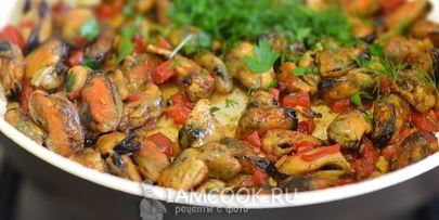 горячий салат с мидиями