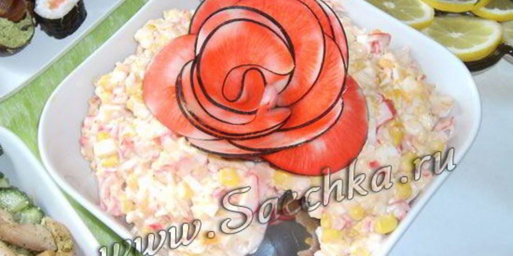 Рецепт крабовый салат с сыром и лимоном