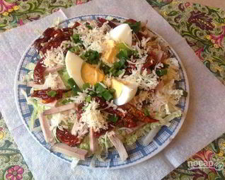 Мясной салат с пекинской капустой