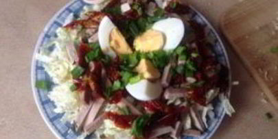 мясной салат с пекинской капустой