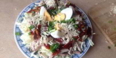 мясной салат с пекинской капустой