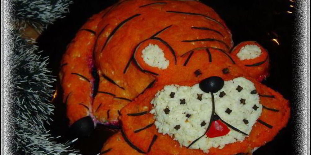 Рецепт новогодний салат тигренок