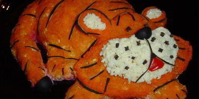 новогодний салат тигренок