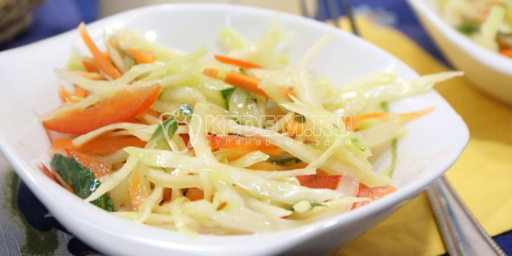 Рецепт овощной салат с капустой