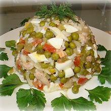 Рецепт Печень трески с рисом салат