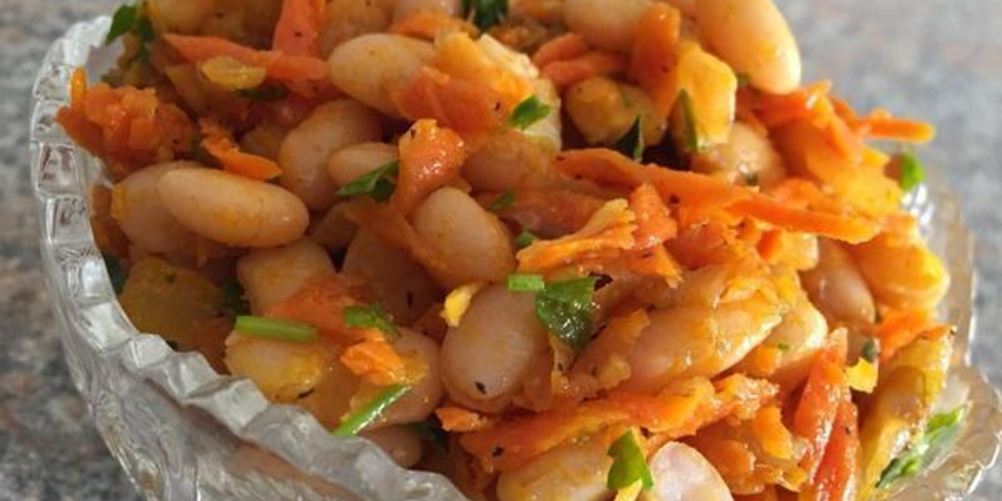 Рецепт салата с фасолью и морковью