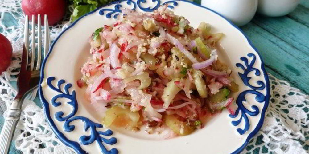 Рецепт салат из редиса и сельдерея