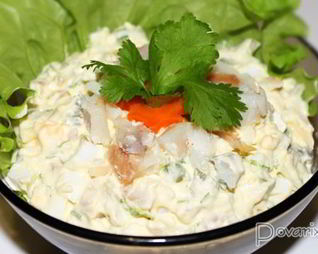 Салат из рыбы горячего копчения