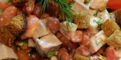 салат мясной с фасолью