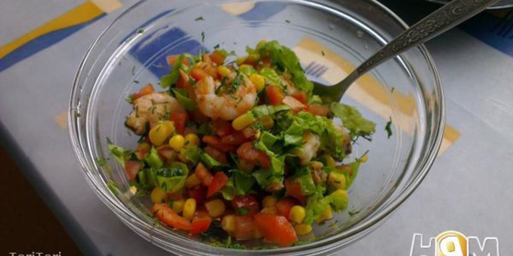 Рецепт салат с королевскими креветками