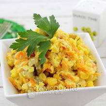 Рецепт Салата с кукурузоя и грибами